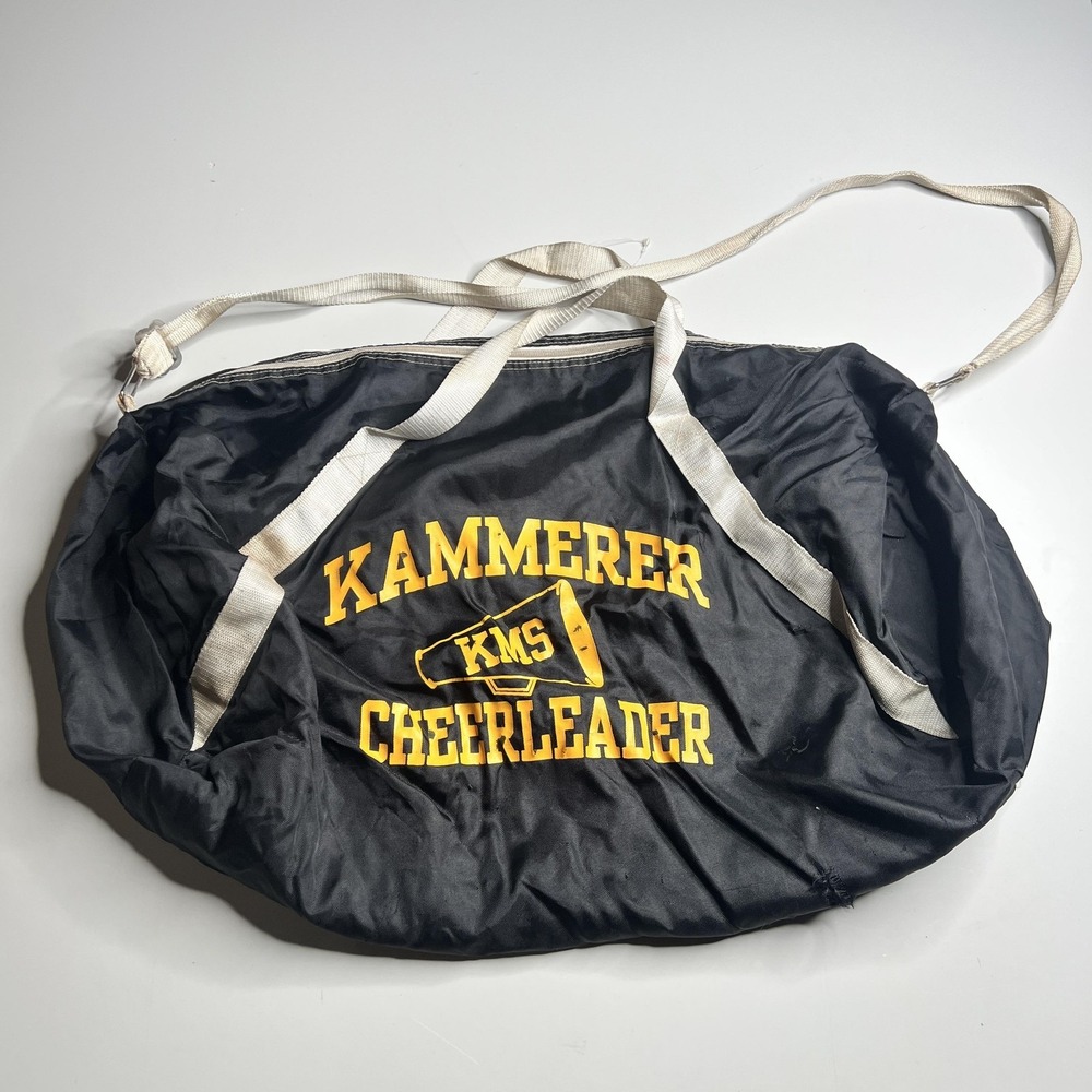 Vintage Toppers Cheer Megaphone Bag Kammerer KMS Black Nylon Cheerleader Duffel